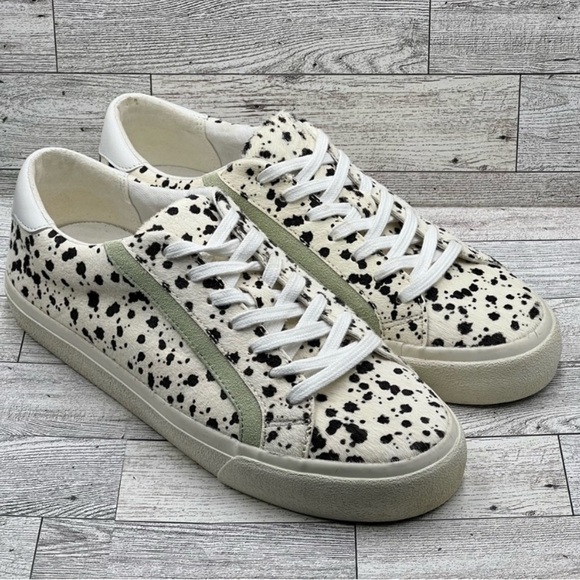 Madewell sidewalk low sneakers white Mint Black Dot Fur tennis shoes size 9.5 - Picture 1 of 10